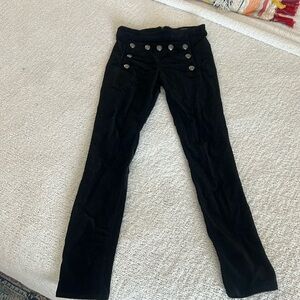Veronica Beard 'Jane' 10" Sailor Skinny Pants in Black Velour